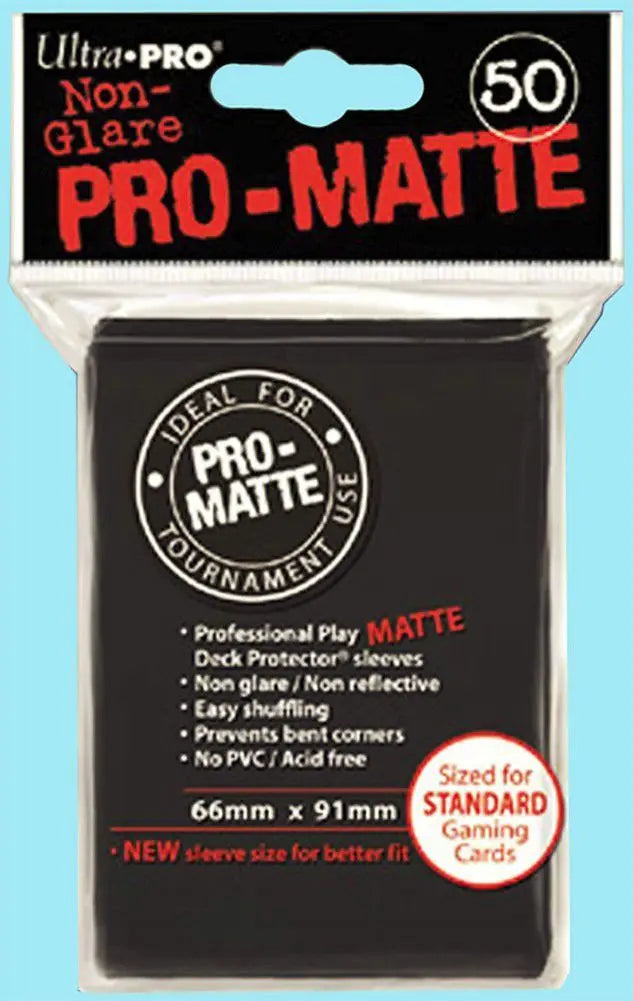 Ultra Pro PRO-MATTE (600 Count) Standard Black Deck Protector Sleeves - Magic The Gathering 12 Pack Box/Case