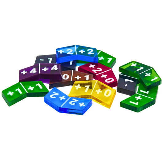 Futhark MTG Stat Counters / Buff Counters for Magic The Gathering - Set of 60 Color Coded MTG Tokens - Alternative to Magic Counter Dice - Improved Gameplay with MTG Gift