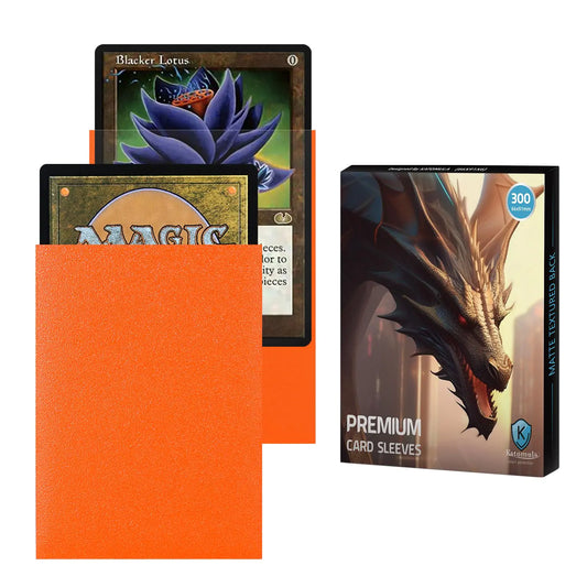 Orange MTG Card Sleeves 300CT Matte Textured Back Card Sleeves Deck Card Protectors Standard Size Card Sleeves for Magic The Gathering Baseball Card Sports Cards Game Card